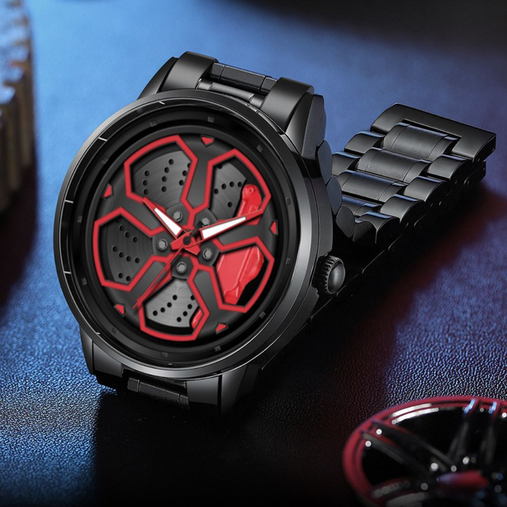 Car Wheel Inspired Wristwatch